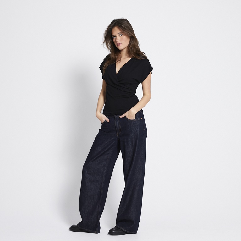 Cap-sleeve wrap top "Agatha"